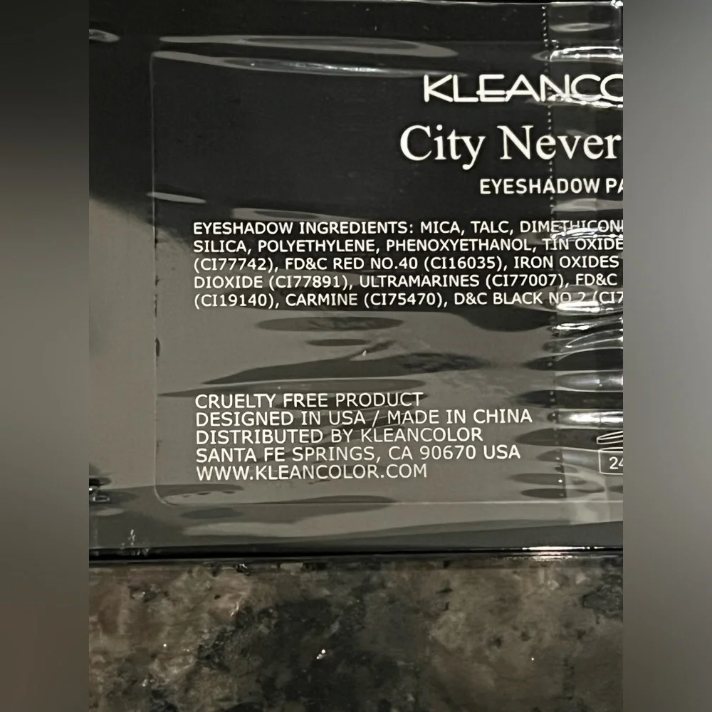 KleanColor City Never Sleeps eyeshadow palette 18 colors NEW - CRUELTY FREE!
